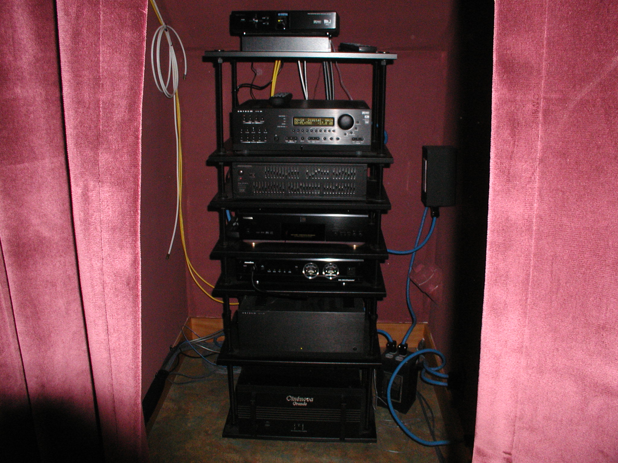 Professional rack-mounted AV system with Anthem processor and Cinanova amplifier